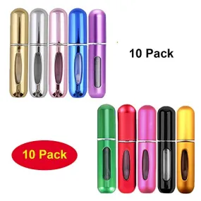 10 Pack-5ml Portable Mini Refillable Empty Perfume Atomizer Spray Bottle Easy to Fill Scent