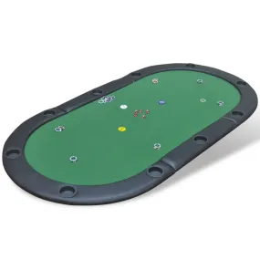 10-Player Foldable Poker Tabletop Green