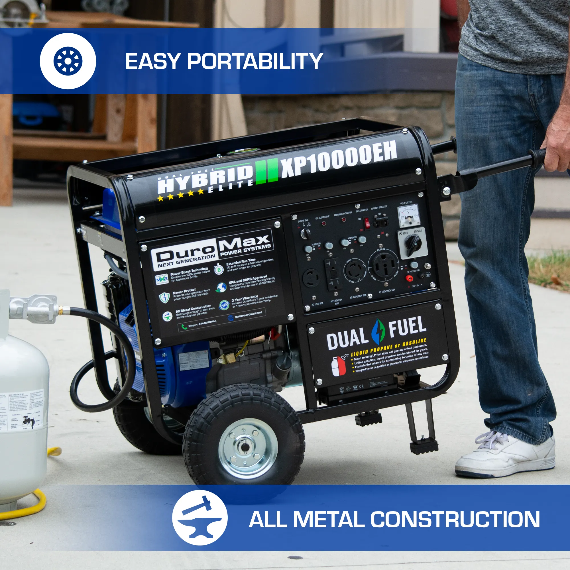 10,000 Watt Dual Fuel Portable Generator