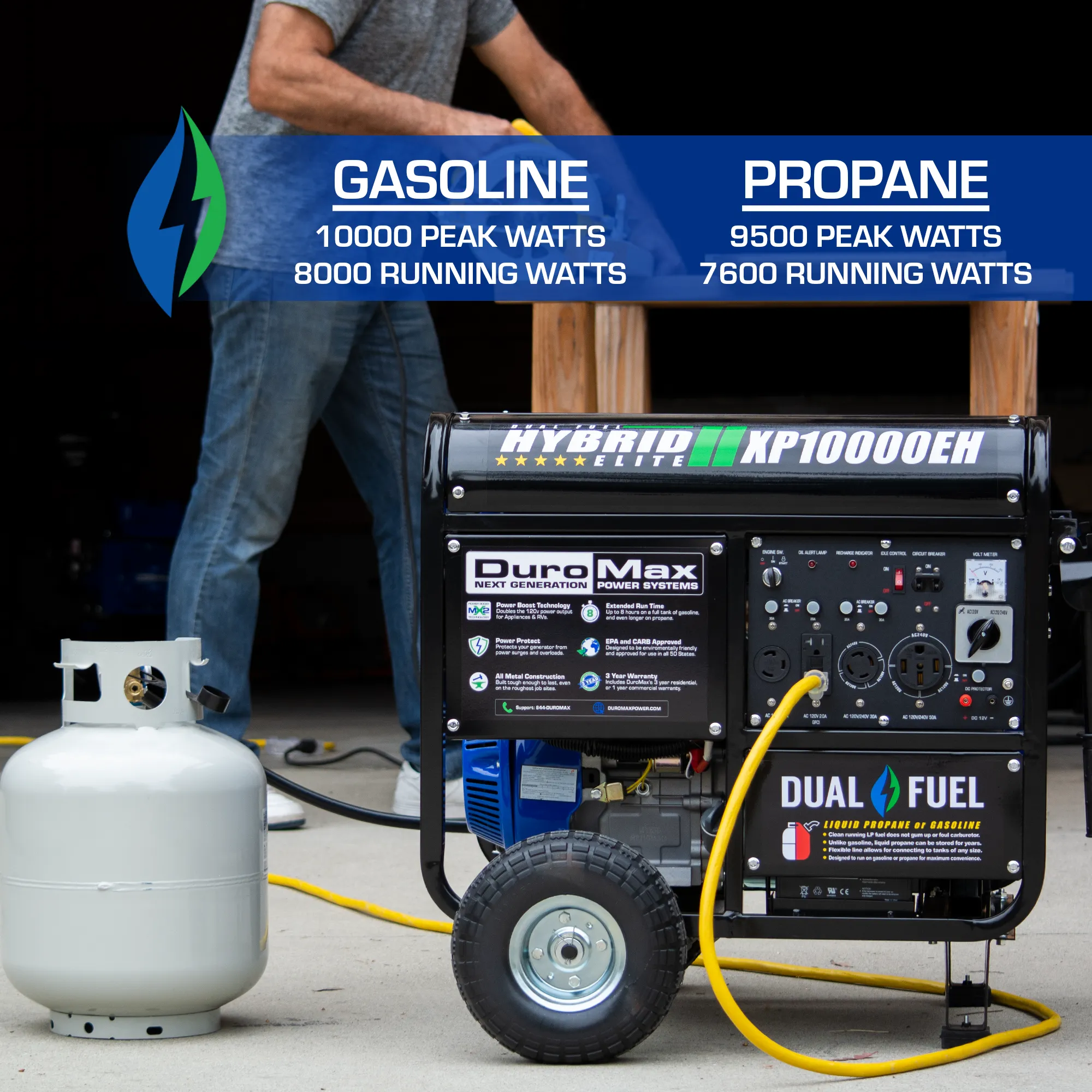 10,000 Watt Dual Fuel Portable Generator