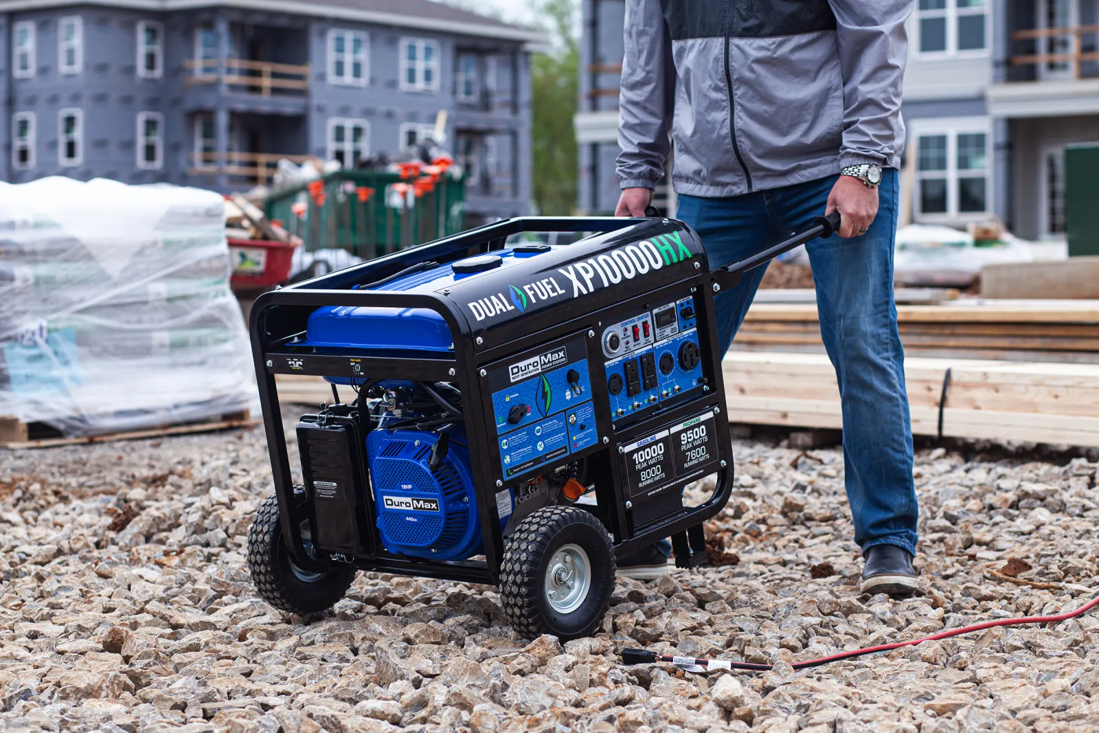 10,000 Watt Dual Fuel Portable HX Generator w/ CO Alert