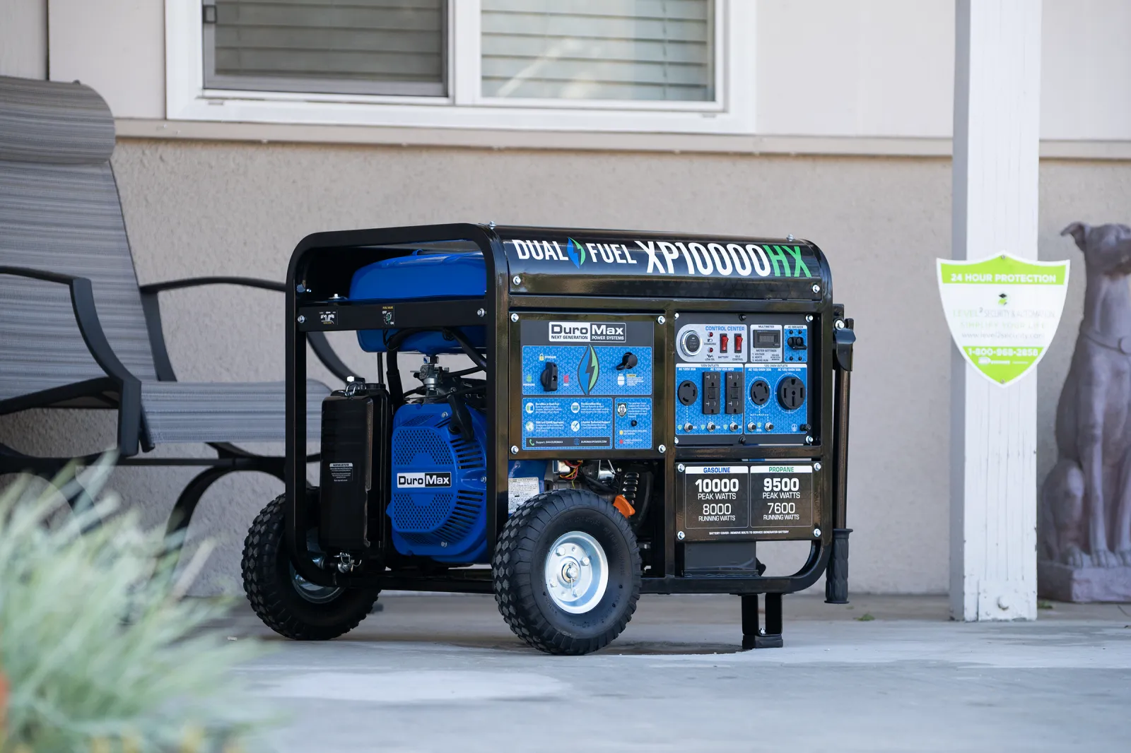 10,000 Watt Dual Fuel Portable HX Generator w/ CO Alert