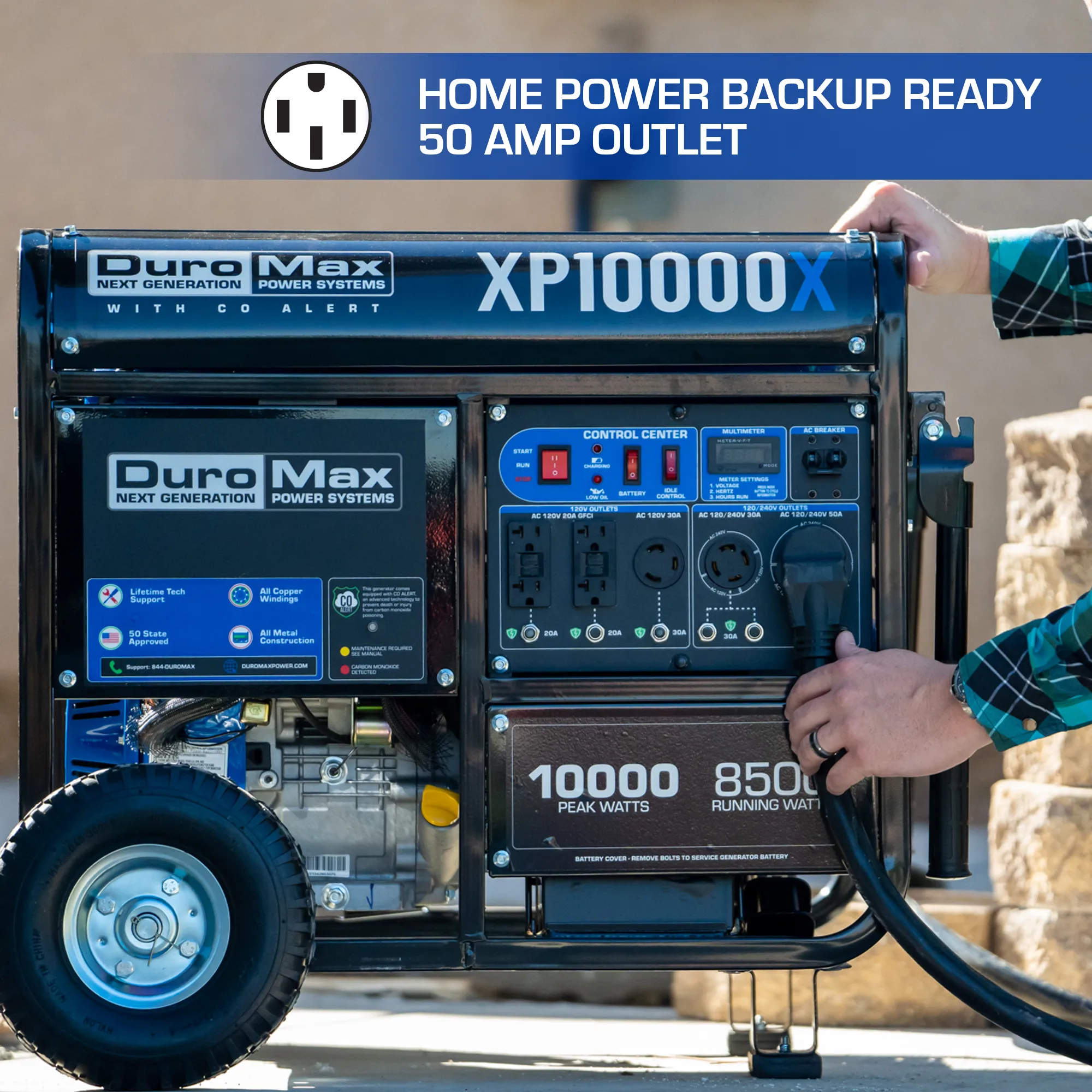 10,000 Watt Gasoline Portable Generator w/ CO Alert