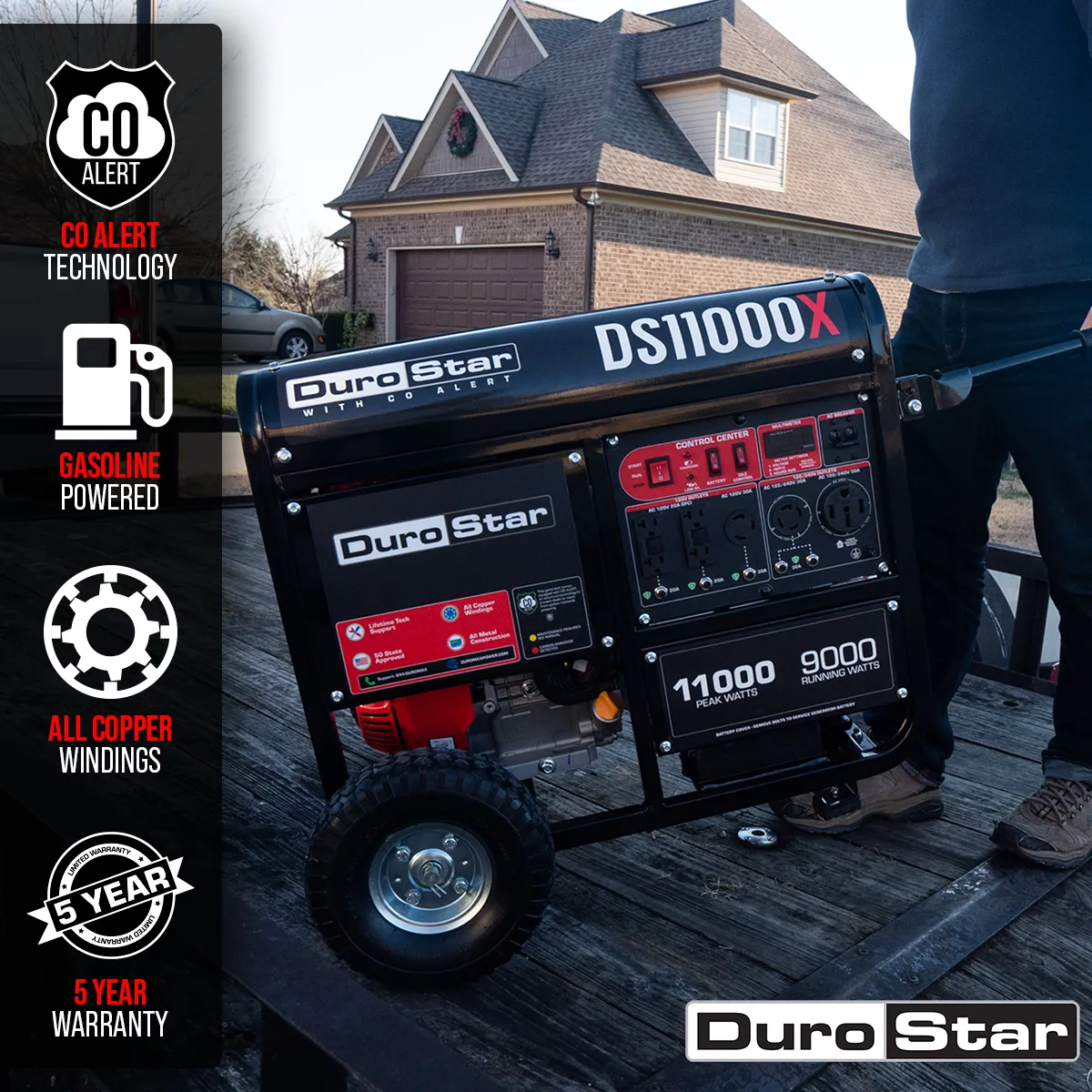 11,000 Watt Gasoline Portable Generator w/ CO Alert