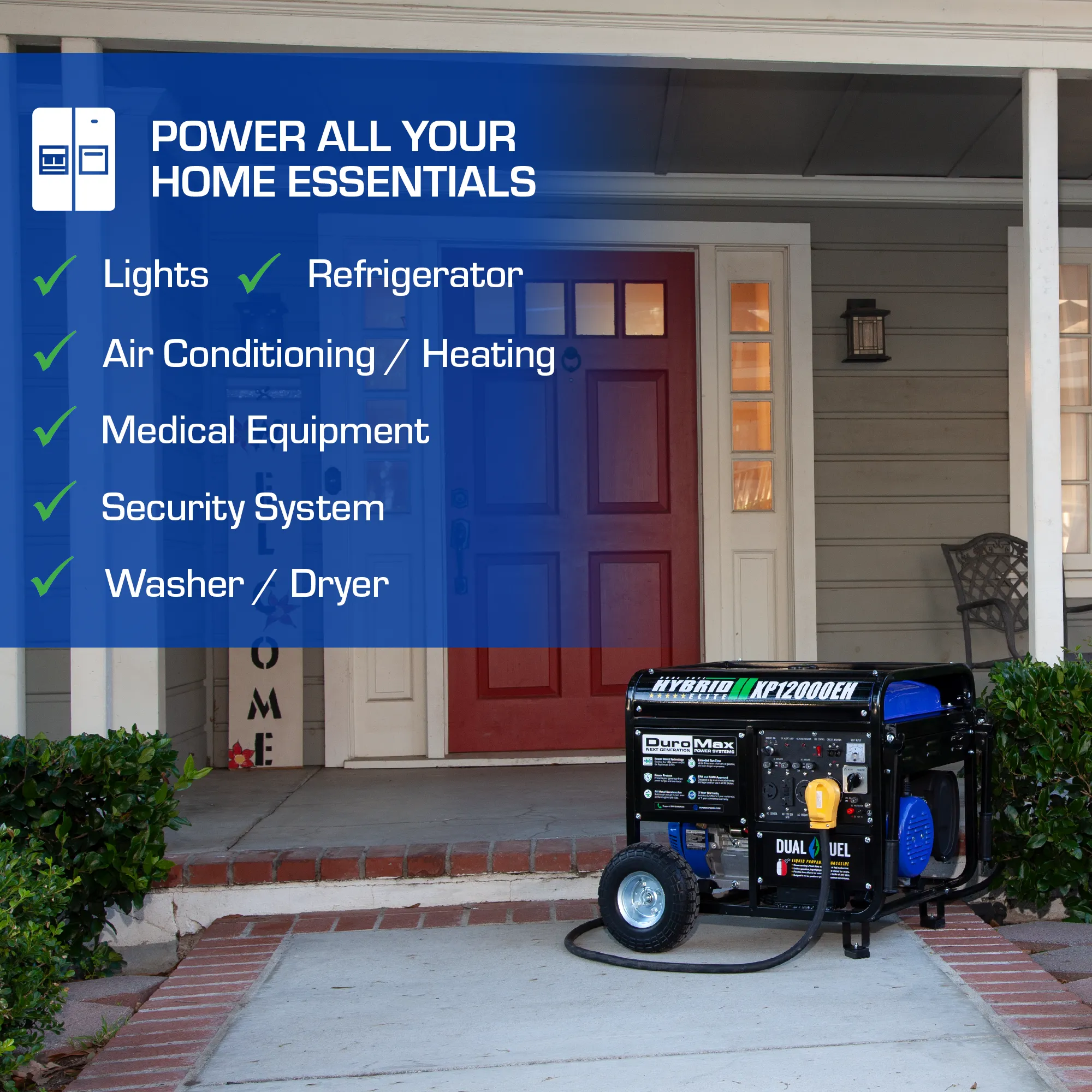 12,000 Watt Dual Fuel Portable Generator