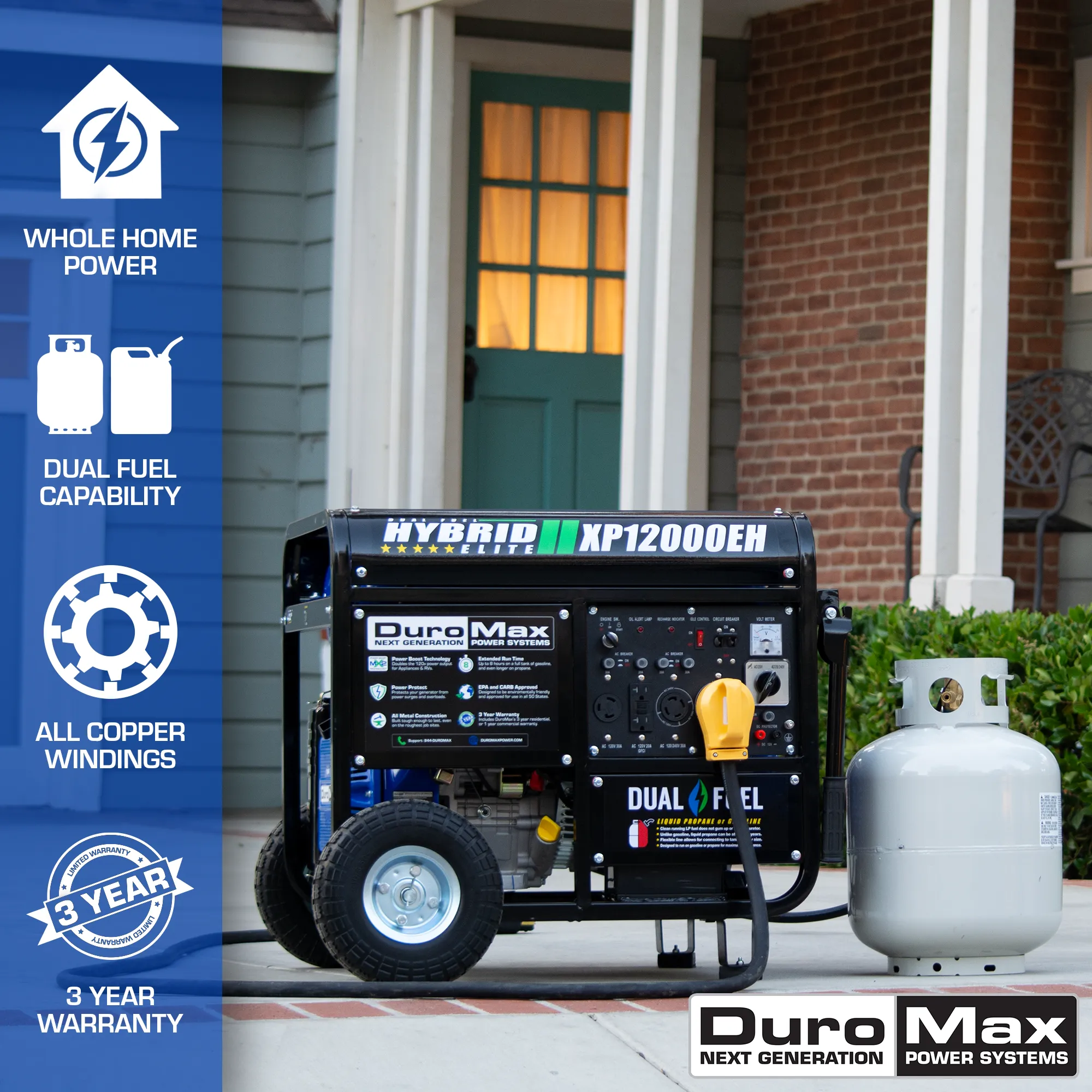 12,000 Watt Dual Fuel Portable Generator