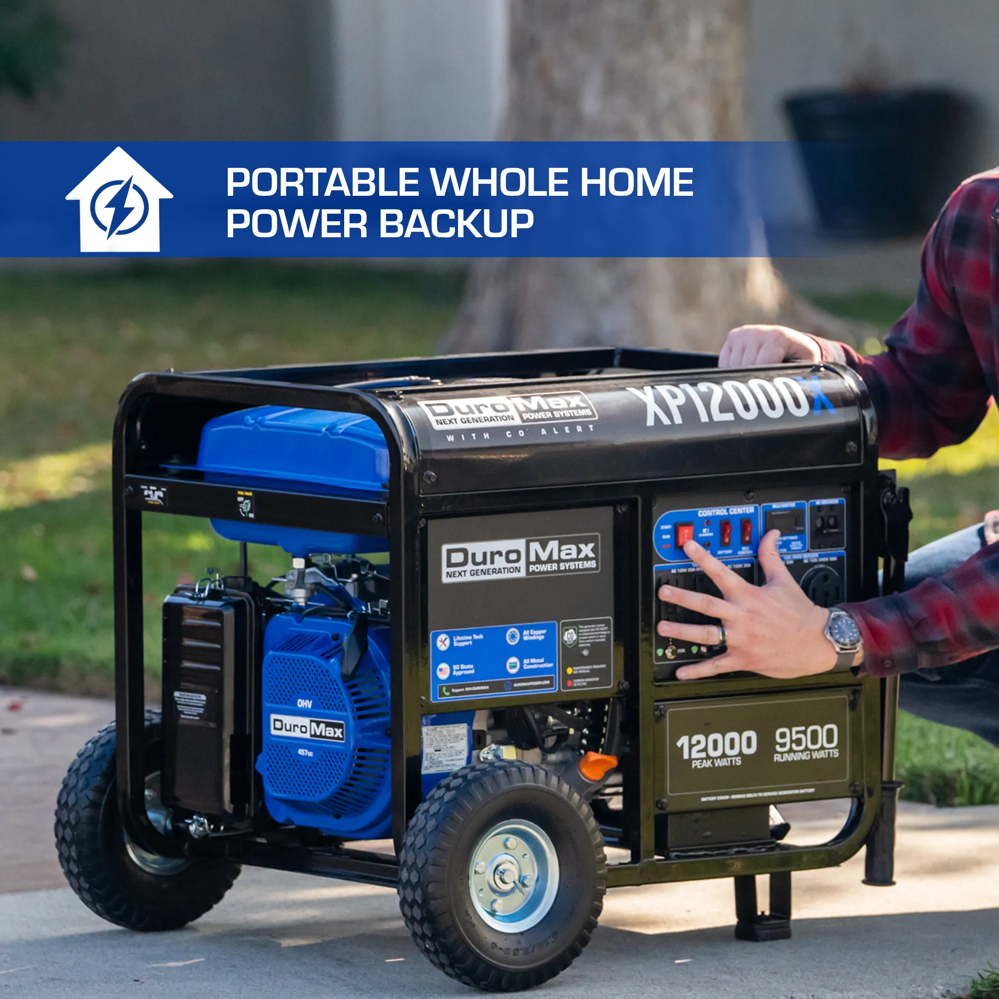 12,000 Watt Gasoline Portable Generator w/ CO Alert