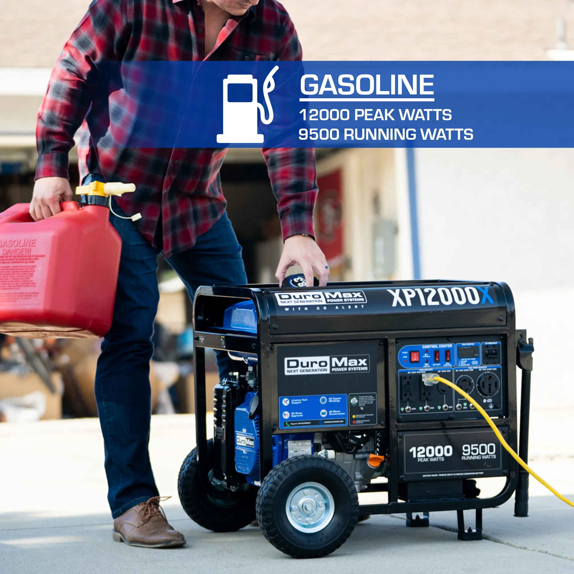 12,000 Watt Gasoline Portable Generator w/ CO Alert