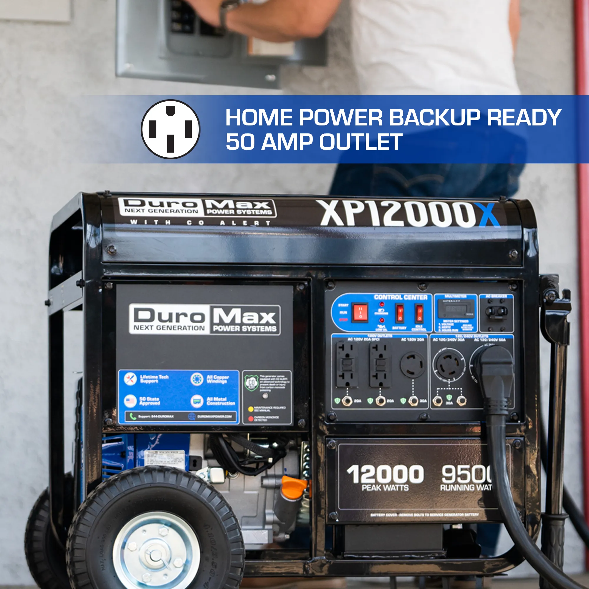 12,000 Watt Gasoline Portable Generator w/ CO Alert