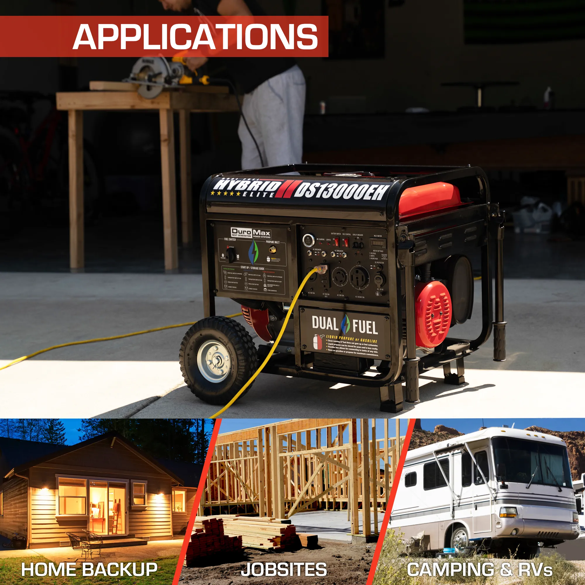 13,000 Watt Dual Fuel Portable Generator