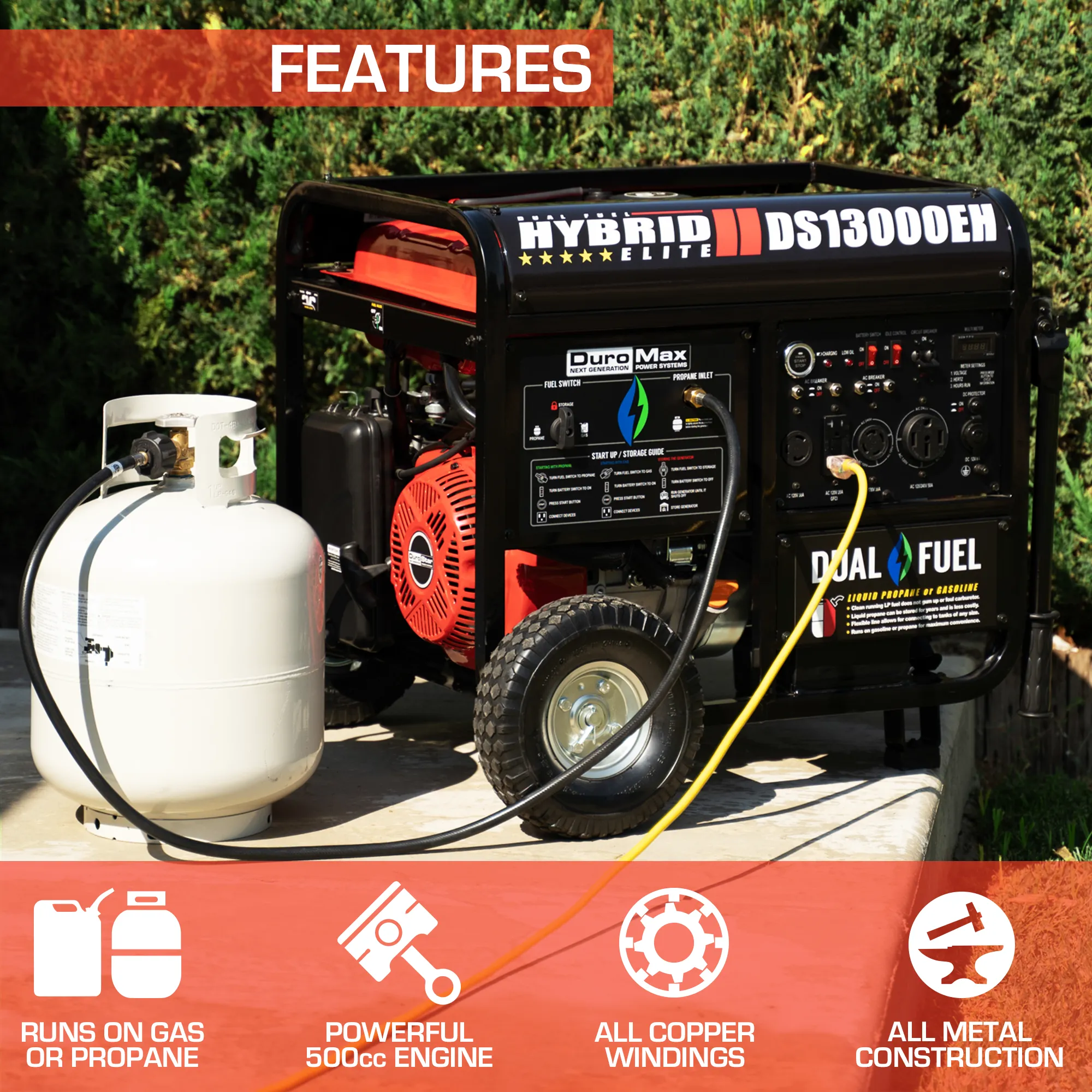 13,000 Watt Dual Fuel Portable Generator