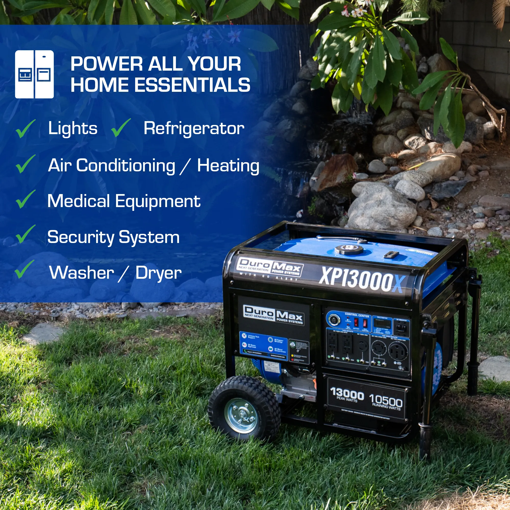 13,000 Watt Gasoline Portable Generator w/ CO Alert