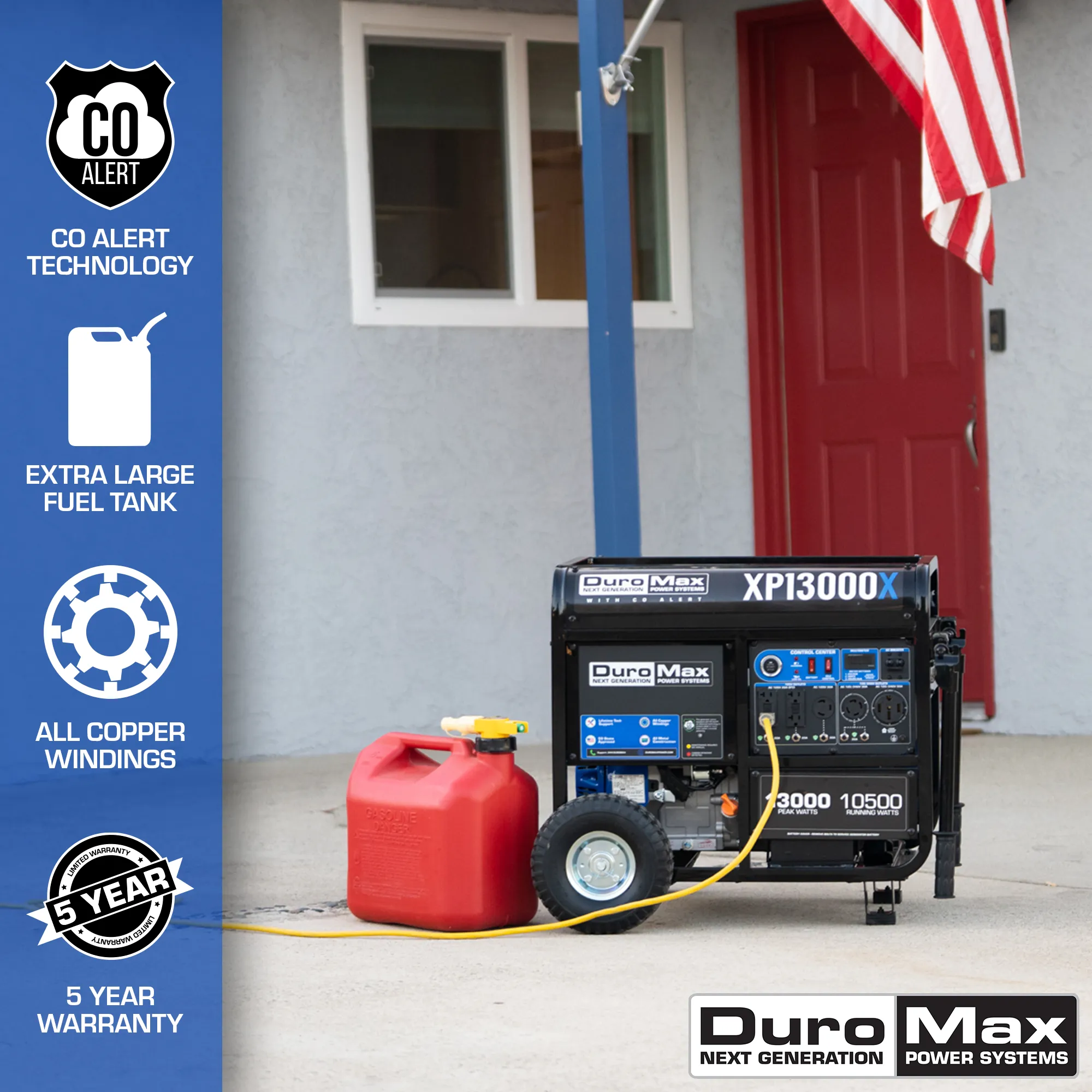 13,000 Watt Gasoline Portable Generator w/ CO Alert