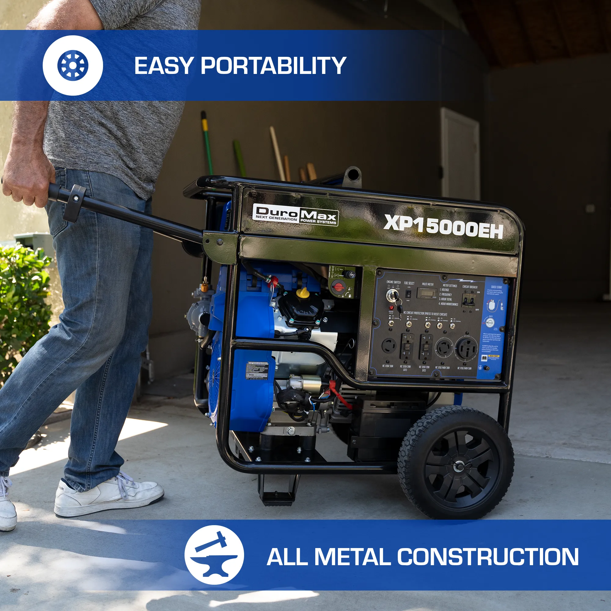 15,000 Watt Dual Fuel Portable Generator