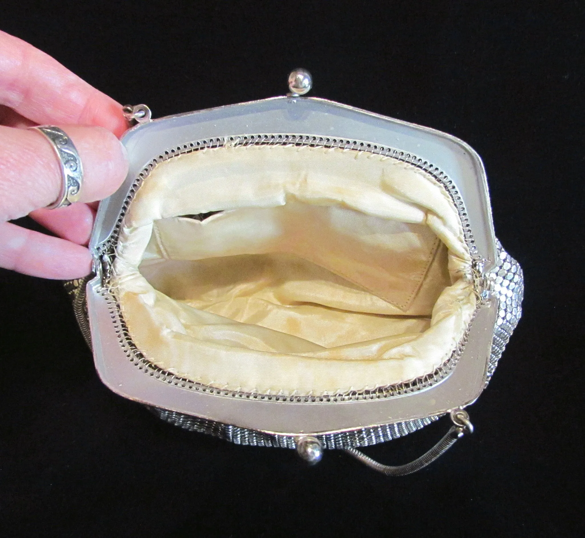 1930s Silver Mesh Purse Wedding Bridal Or Formal Bag Made In Germany