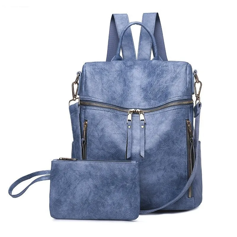 2 Pieces Set Of Fashion Backpack With Wallet