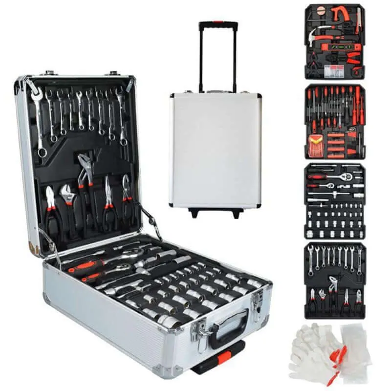 499pcs Tool Kit Trolley Case Mechanics Box Toolbox Portable Diy Set