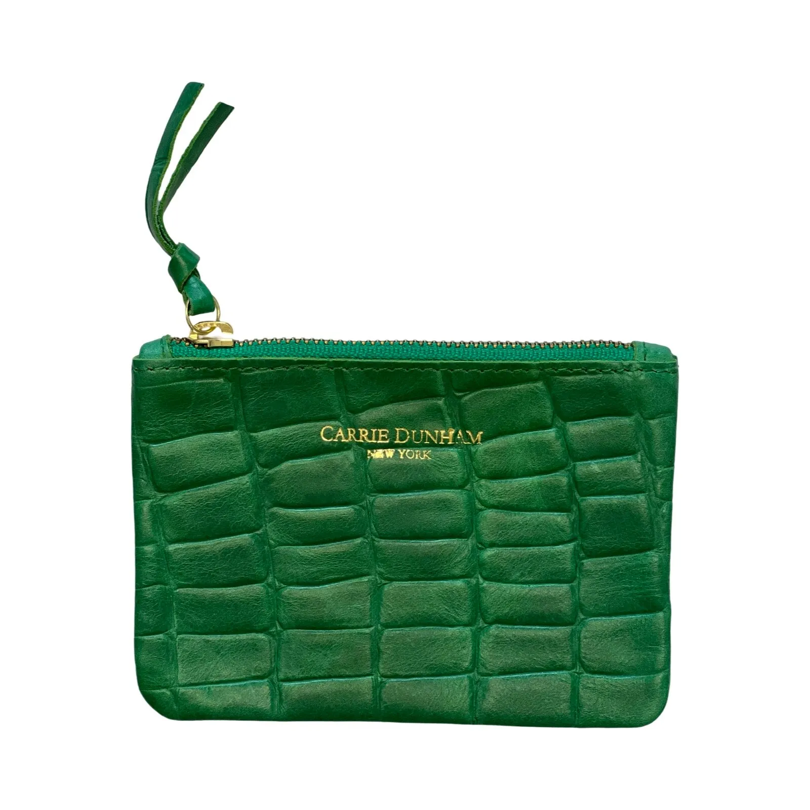 6 x 4 Mini Kelly Green Croc Zip Pouch