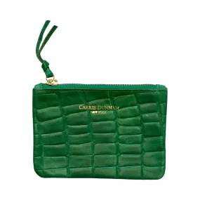 6 x 4 Mini Kelly Green Croc Zip Pouch