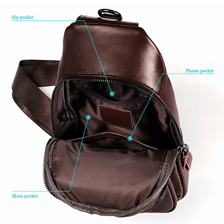 6027 Men Crossbody Bag Casual Multi-function Shoulder Waist Bag (Coffee)