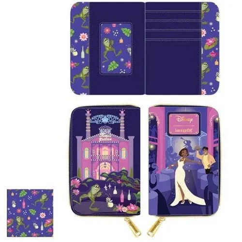 6" Disney : Princess & the Frog - Tiana's Palace Faux Leather Zip Around Wallet Loungefly