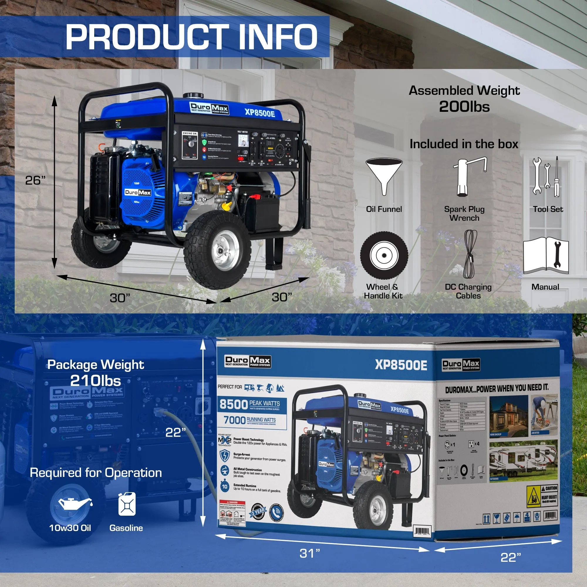 8,500 Watt Gasoline Portable Generator