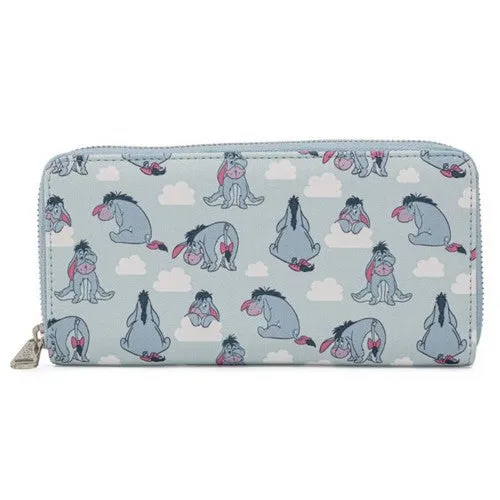 8" Disney : Winnie the Pooh - Eeyore Faux Leather Zip-Around Wallet Loungefly