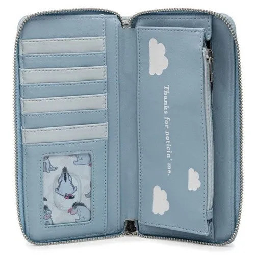 8" Disney : Winnie the Pooh - Eeyore Faux Leather Zip-Around Wallet Loungefly