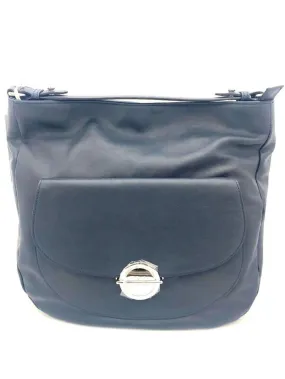 Abro Navy Front Buckle Pocket Leather Handbag 028733-79