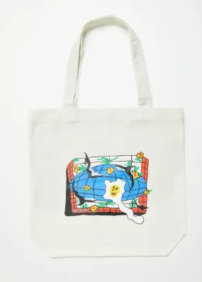 AFENDS Unisex Globe - Graphic Tote Bag - White