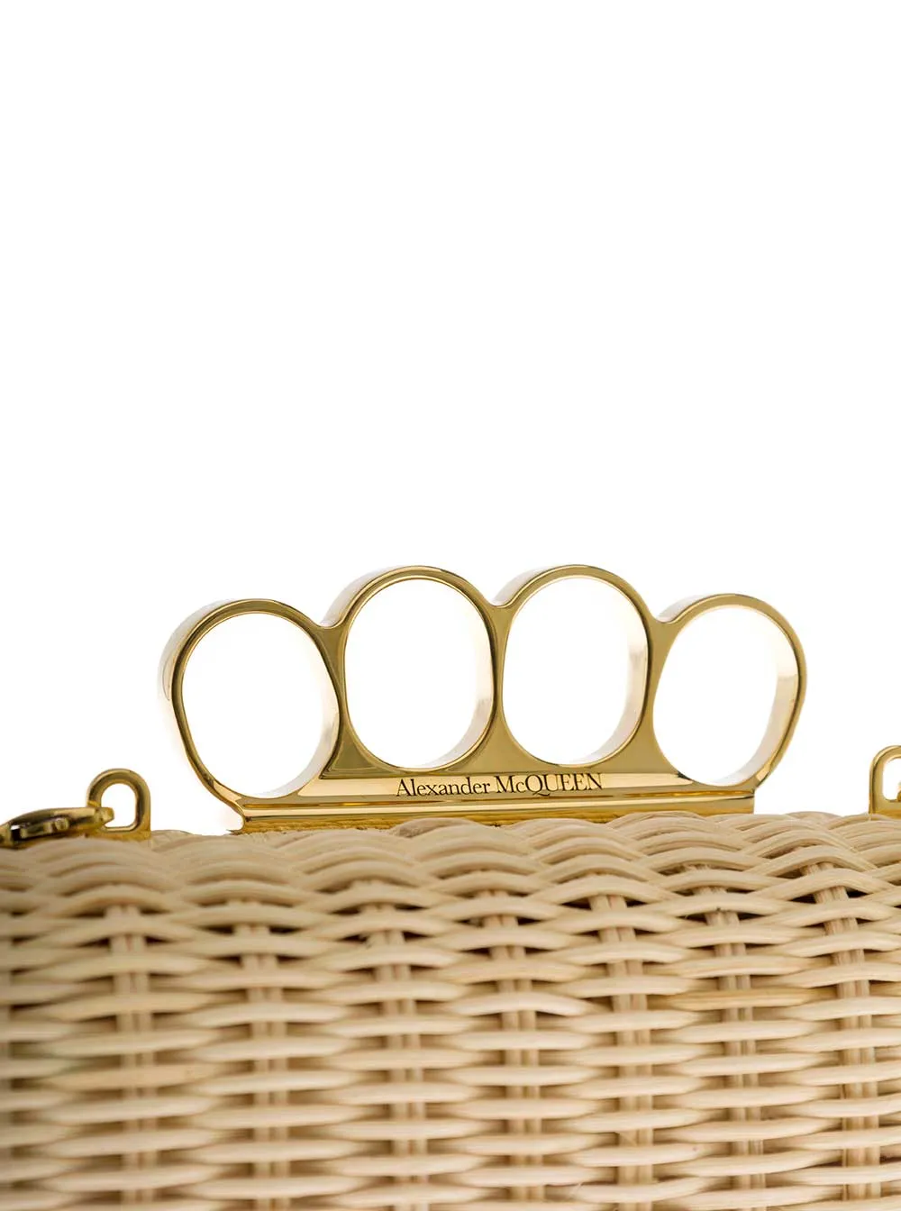 Alexander McQueen Woven Four-Ring Clutch Bag