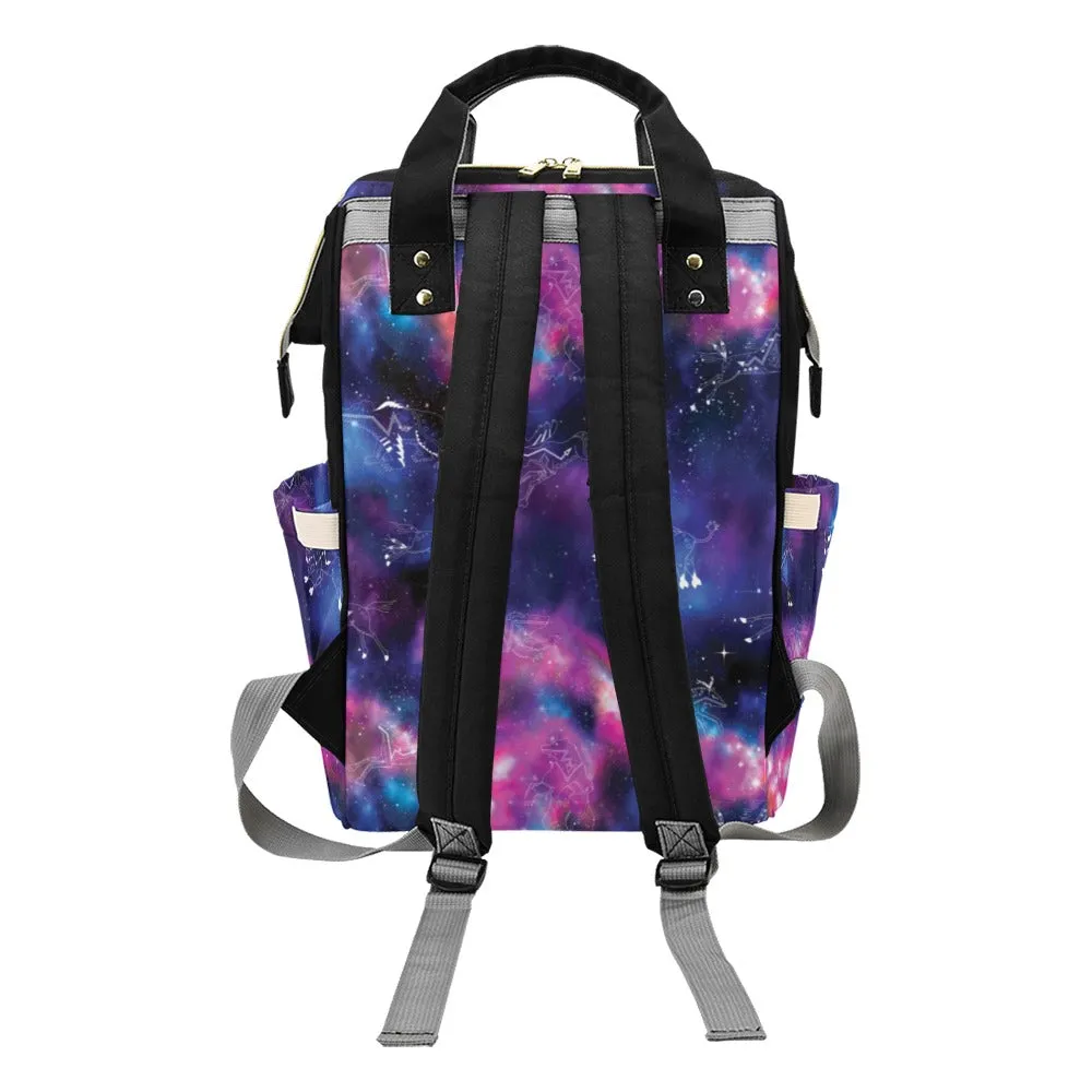 Animal Ancestors 1 Blue and Pink Multi-Function Diaper Backpack/Diaper Bag