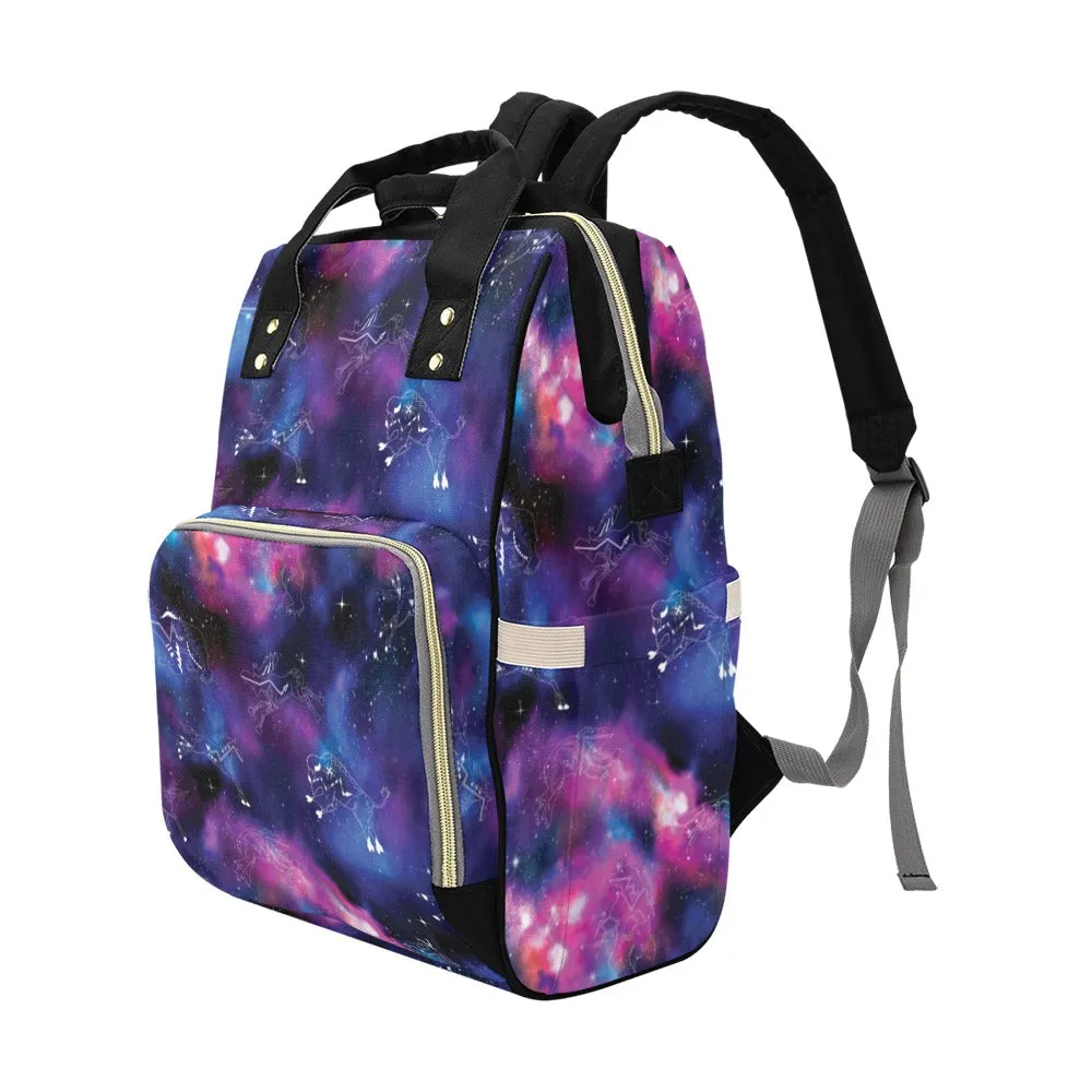 Animal Ancestors 1 Blue and Pink Multi-Function Diaper Backpack/Diaper Bag