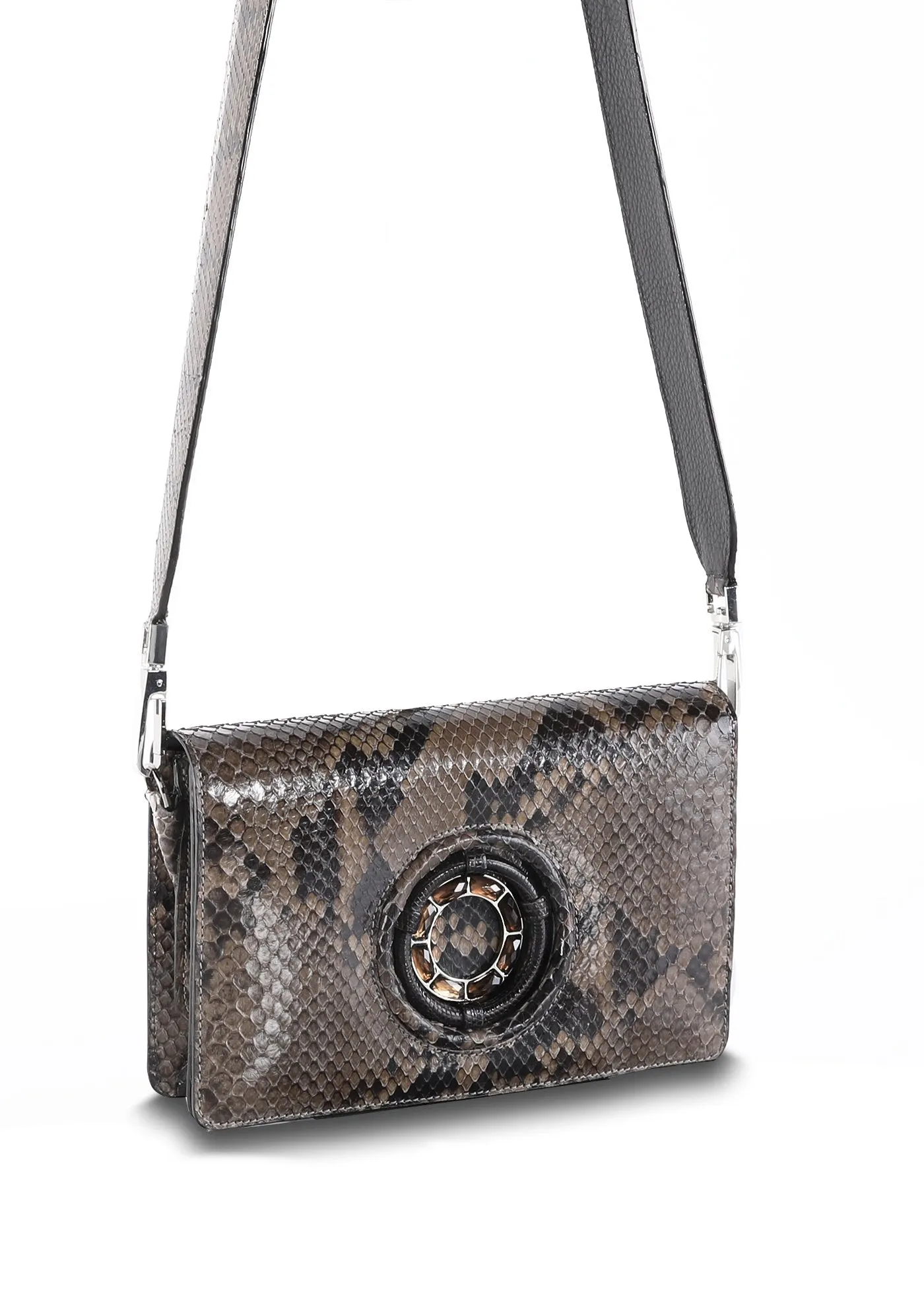 Anna Convertible Crossbody, Dark Taupe, Smokey Topaz Gemstones