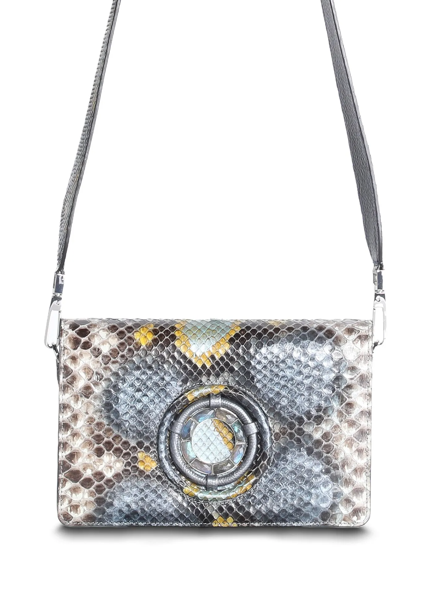 Anna Convertible Crossbody, Denim Multi-Color, Labradorite Gemstones