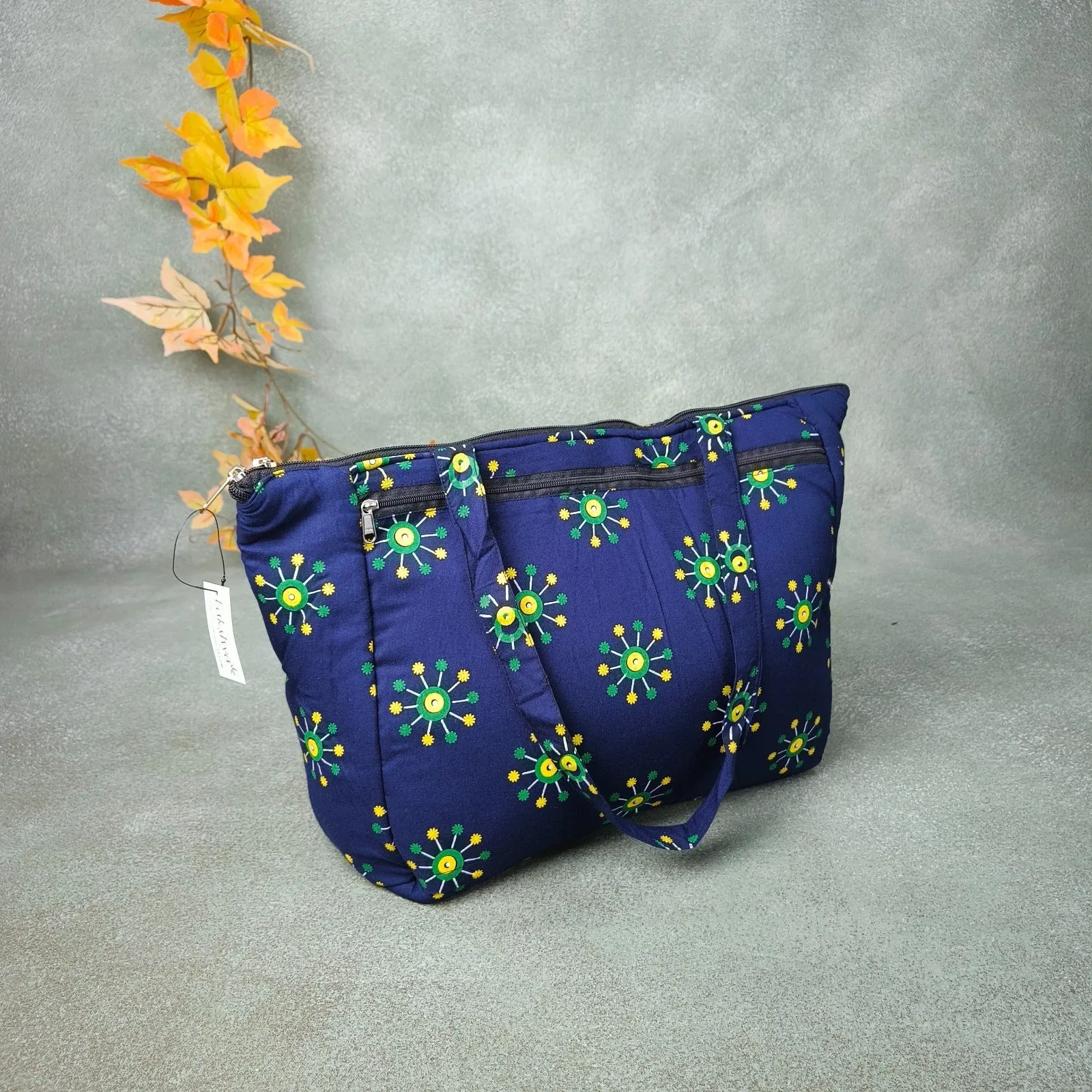 Baby Bag Diaper bag Hospital Bag Blue with Green Graphic Prints Design