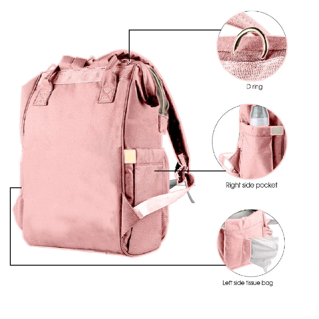 Babymoon Mother Diaper Bag Lightweight Multifunctional Travel Unisex Diaper Backpack