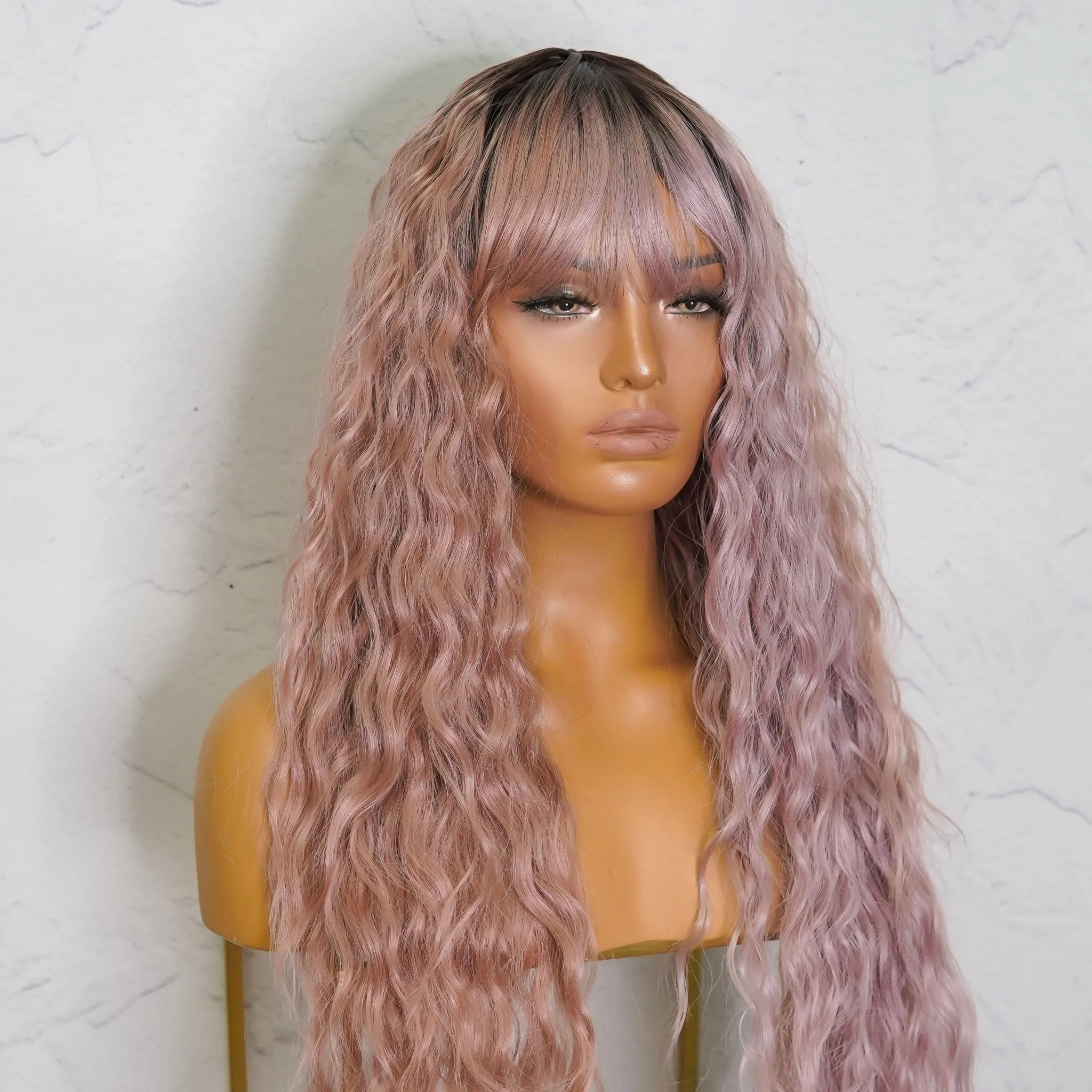 BETHANY Pink & Purple Ombe Fringe Wig