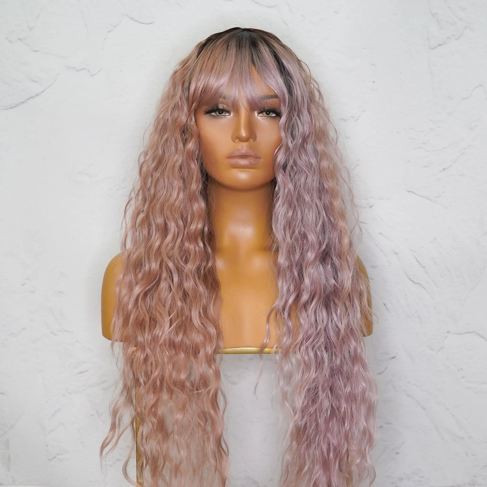 BETHANY Pink & Purple Ombe Fringe Wig