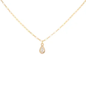 'Boulder' Pear Diamond Pendant on Elongated Box Chain