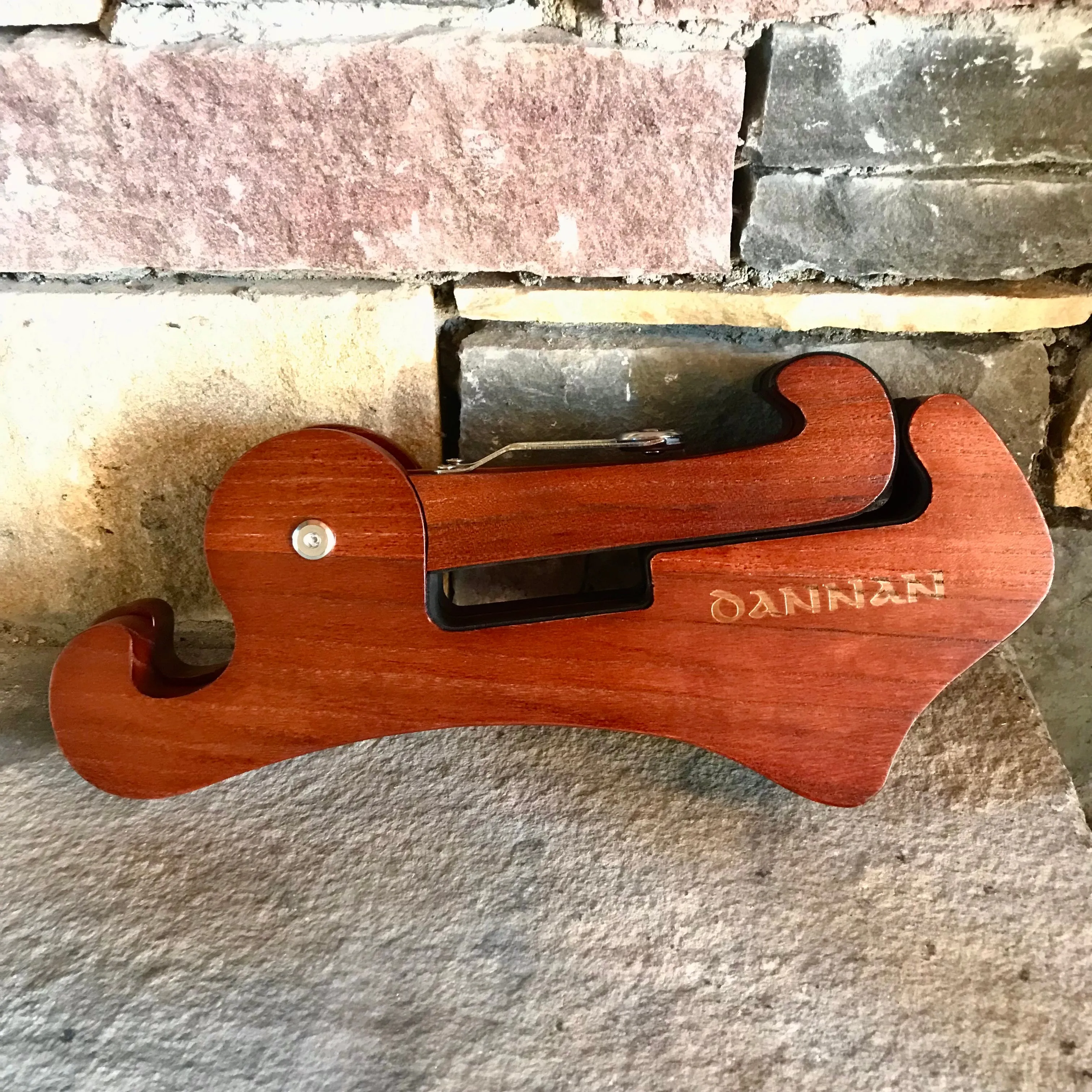 Brown Foldable Wooden Guitar Stand by Dannan