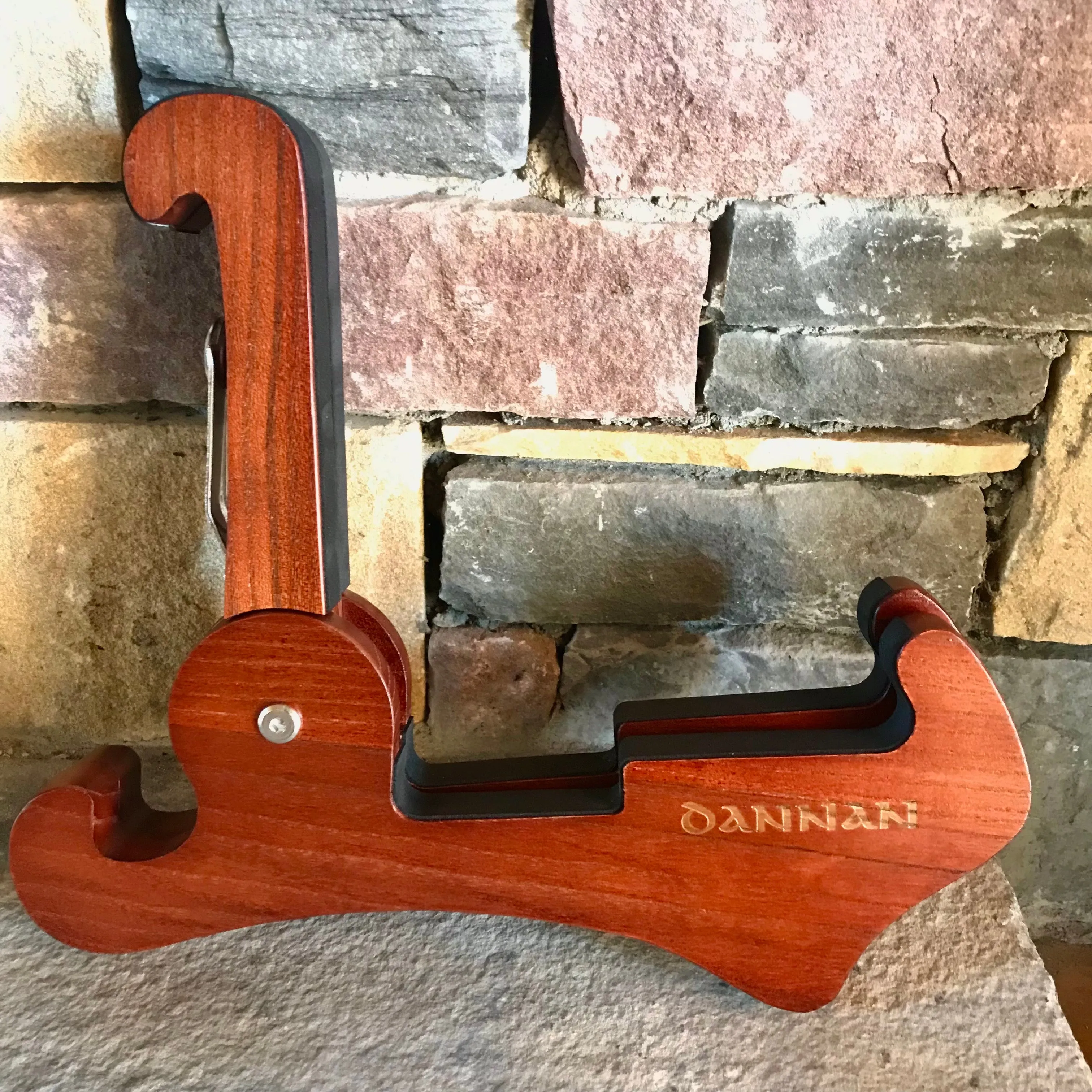 Brown Foldable Wooden Guitar Stand by Dannan