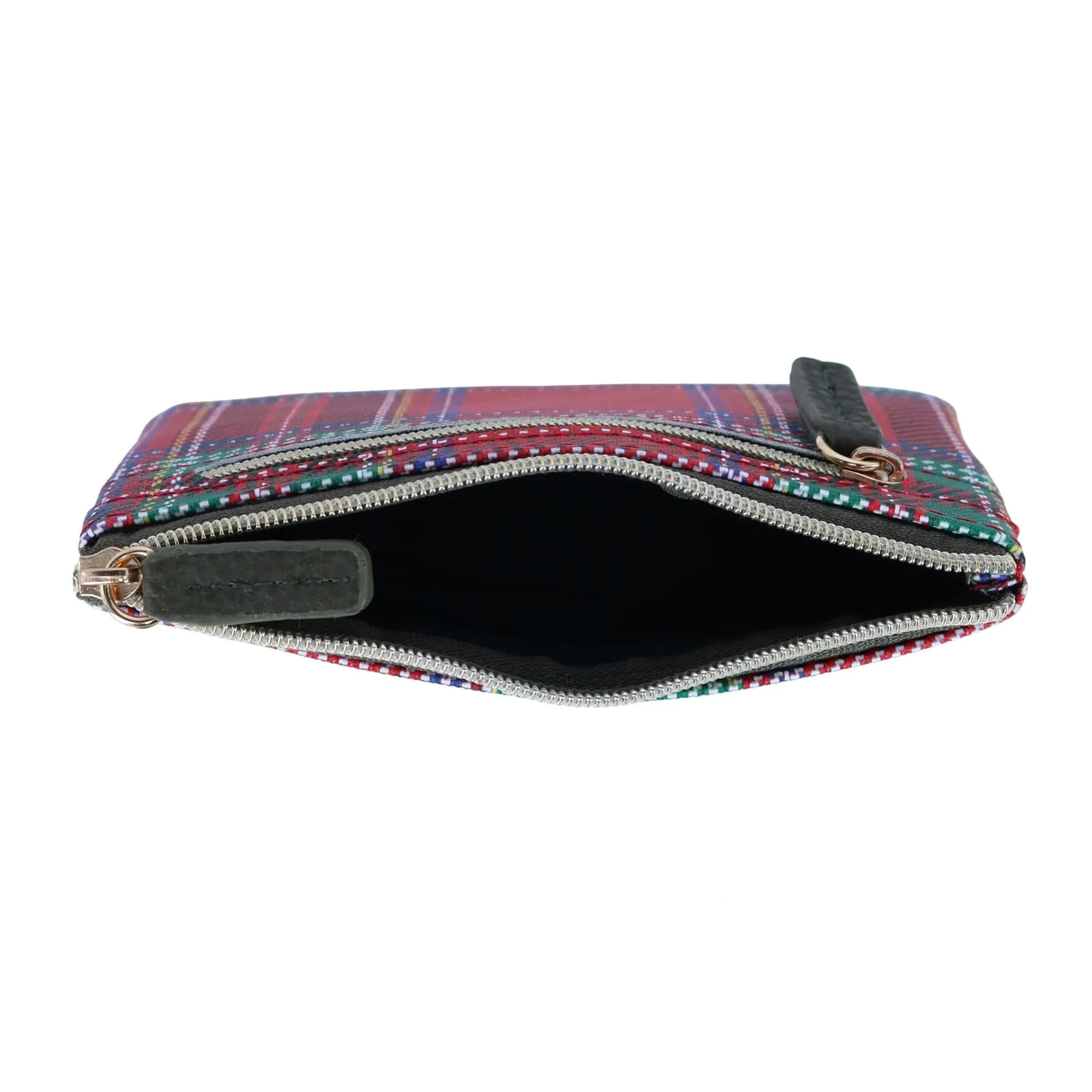 Buxton Women's Tartan Plaid Printed Vegan Leather Large ID Coin Case