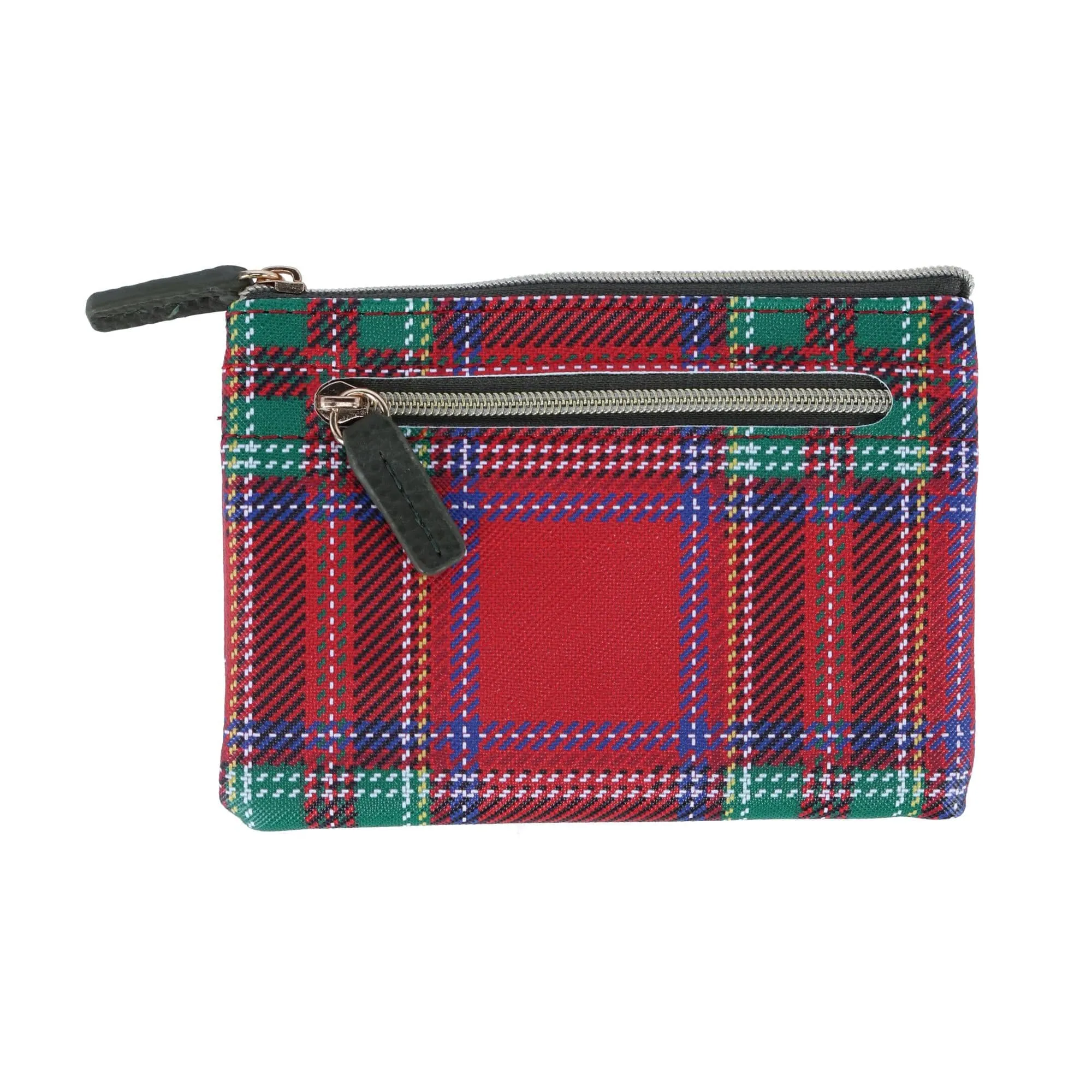 Buxton Women's Tartan Plaid Printed Vegan Leather Large ID Coin Case