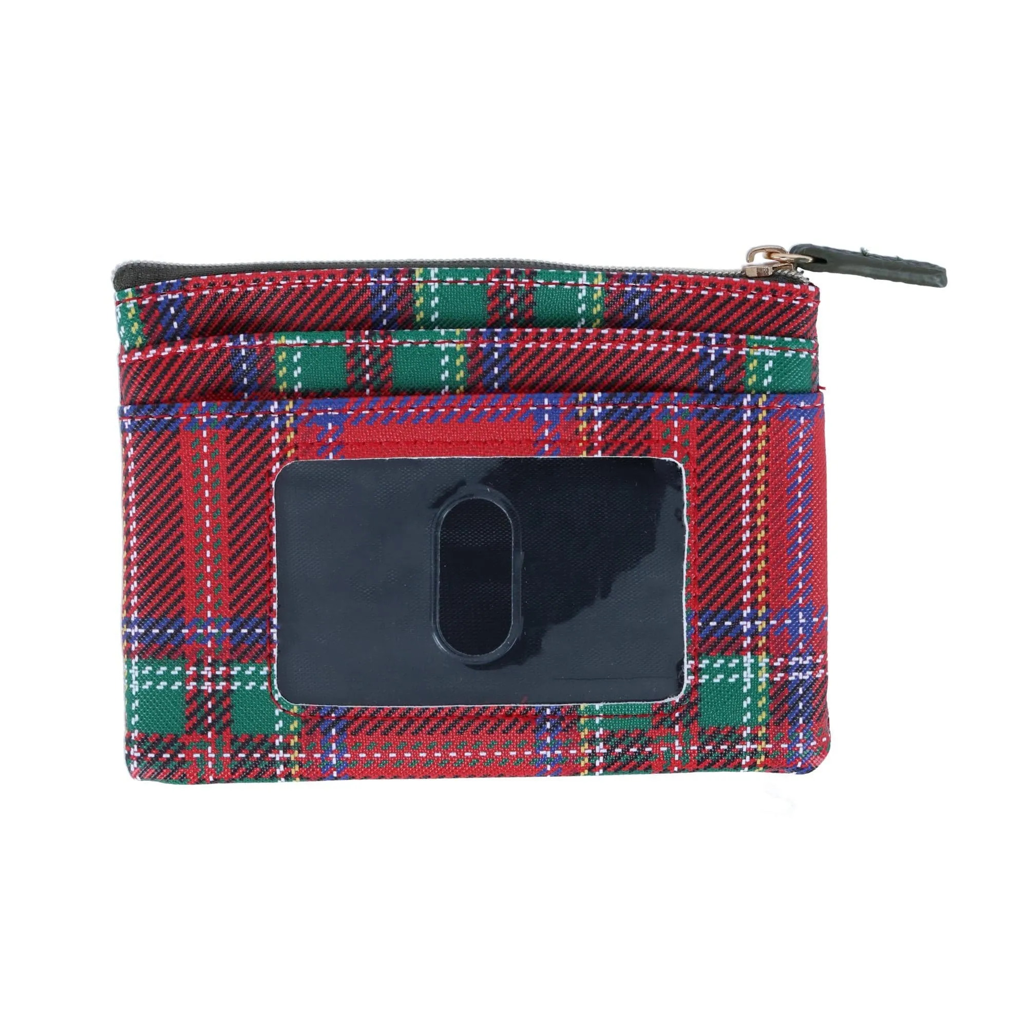 Buxton Women's Tartan Plaid Printed Vegan Leather Large ID Coin Case