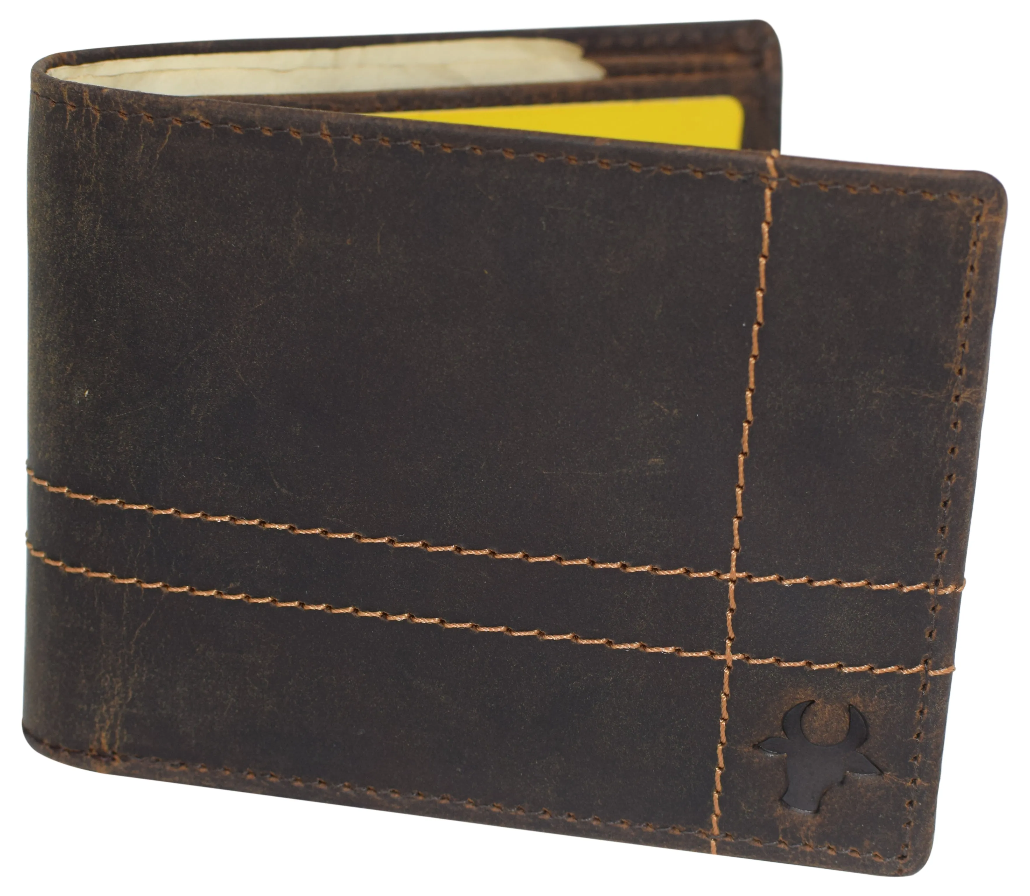 CAZORO Wallet for Mens Vintage Genuine Leather RFID Blocking Bifold Men Distressed Wallet