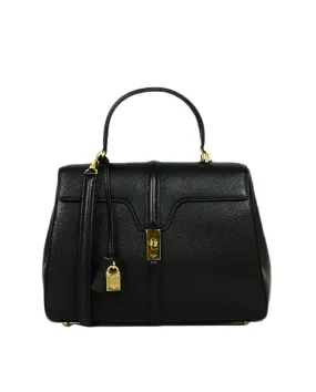 Celine Black Grained Calfskin Medium 16 Top Handle Bag NWT rt. $4,550