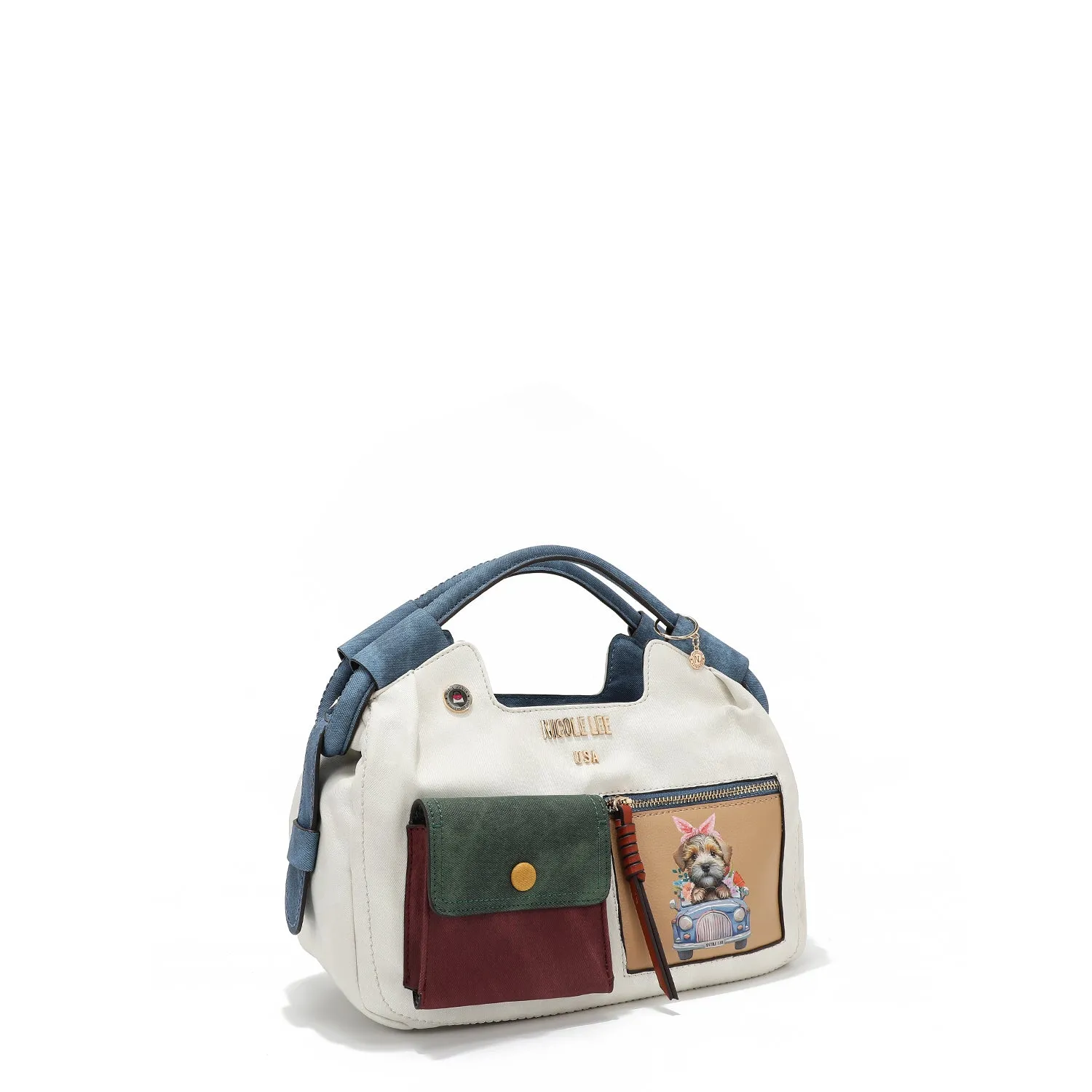 COLORBLOCK TOP HANDLE HANDBAG