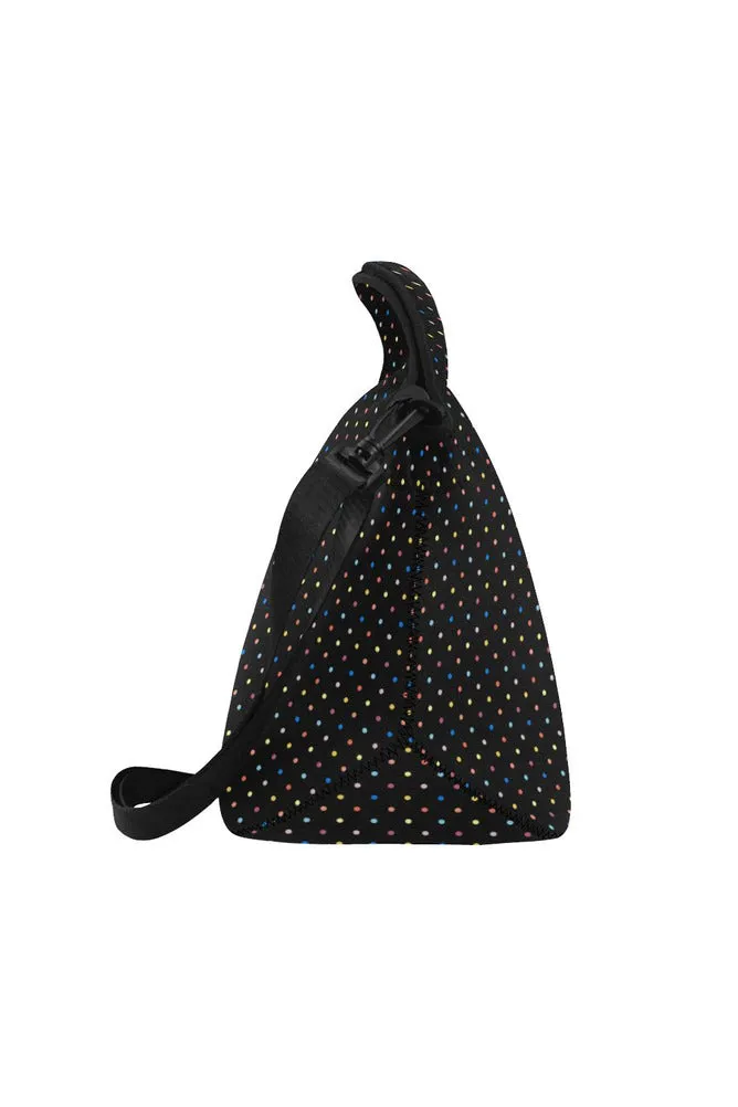 Colored Polka Dots Neoprene Lunch Bag/Large (Model 1669)