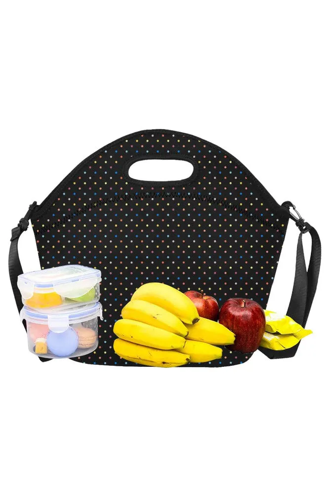 Colored Polka Dots Neoprene Lunch Bag/Large (Model 1669)